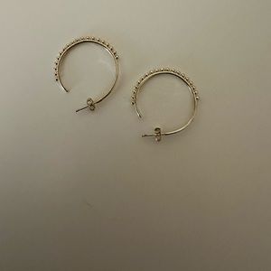 Gold beaded hoop earrings